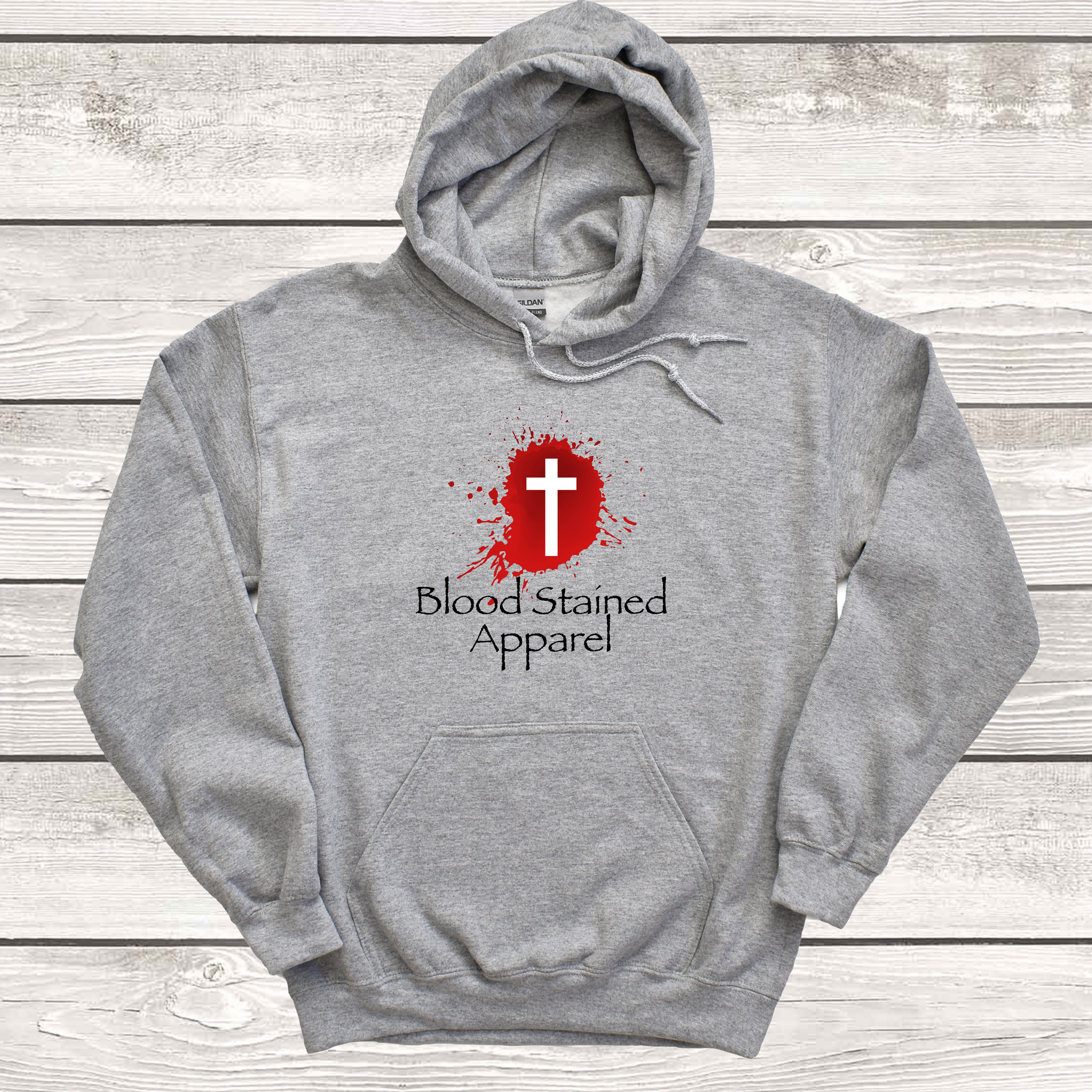 Light Grey Blood Stained Apparel Hoodie