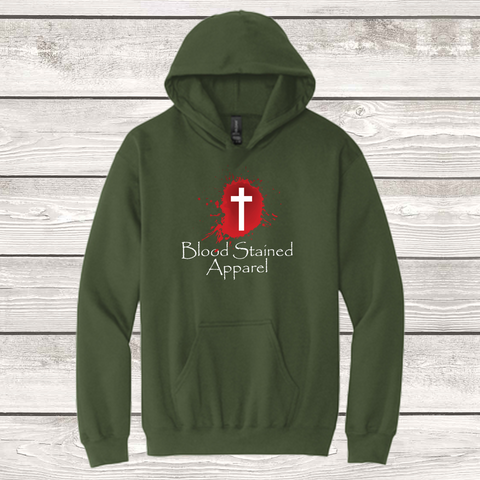 Military Green Blood Stained Apparel Hoodie